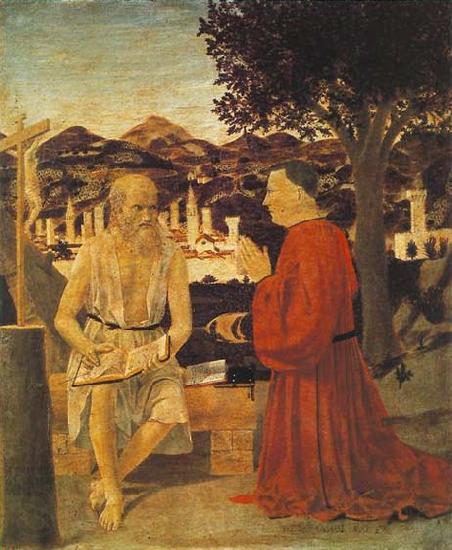 Piero della Francesca St Jerome and a Donor Spain oil painting art